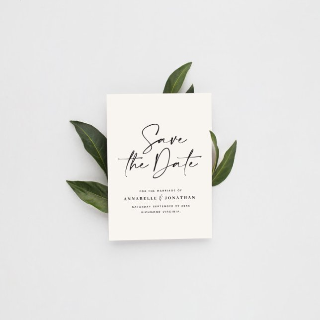Carte Postale Typographie manuscrite moderne mariage noir blanc (Créateur téléchargé)