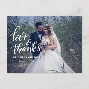 Carte Postale Typographie mariage Amour Et Merci Photo en coup