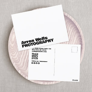 Carte Postale Typographie moderne professionnelle en gras Code Q
