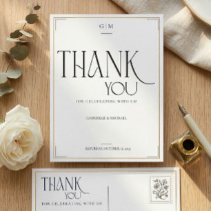 Carte Postale Typographie Moderne Remerciement Mariage Minimalis