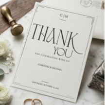 Typographie Moderne Remerciement Mariage Minimalis