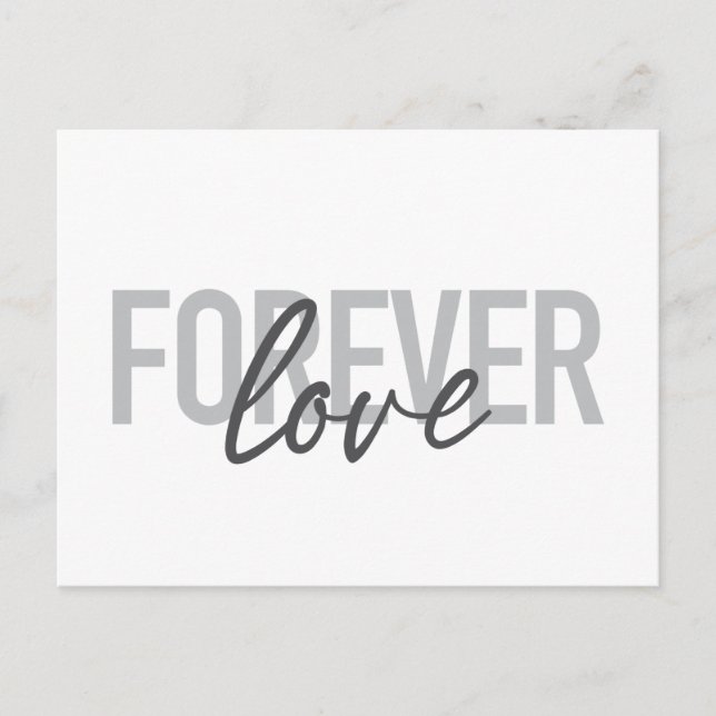 Carte Postale Typographie moderne, simple, cool de Forever Love (Devant)