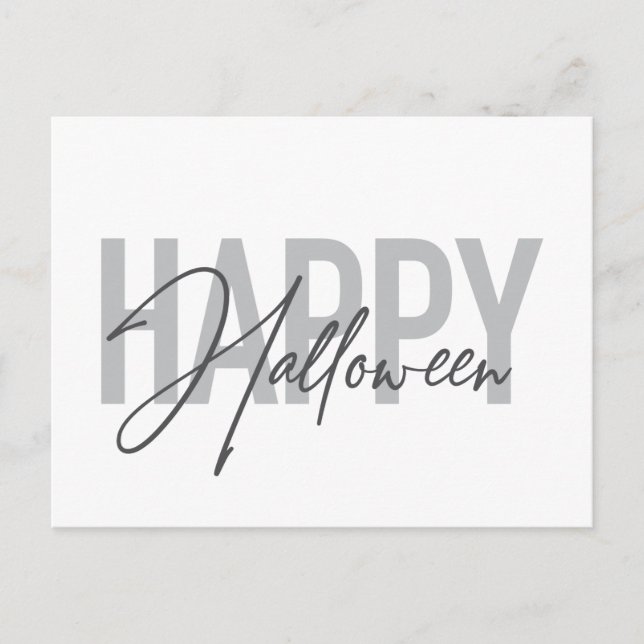 Carte Postale Typographie moderne, simple, cool de Happy Hallowe (Devant)