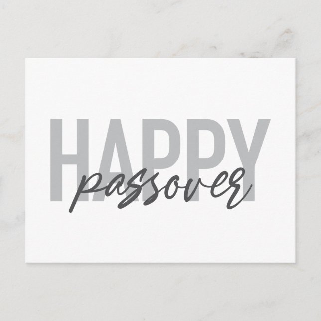 Carte Postale Typographie moderne, simple, cool Happy Passover (Devant)
