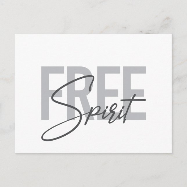 Carte Postale Typographie moderne, simple et cool de Free Spirit (Devant)