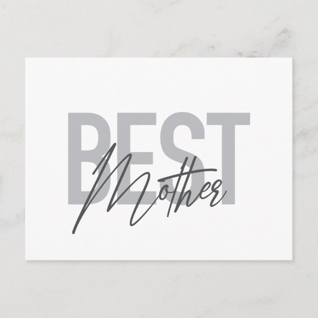 Carte Postale Typographie moderne, simple et cool de Meilleure M (Devant)