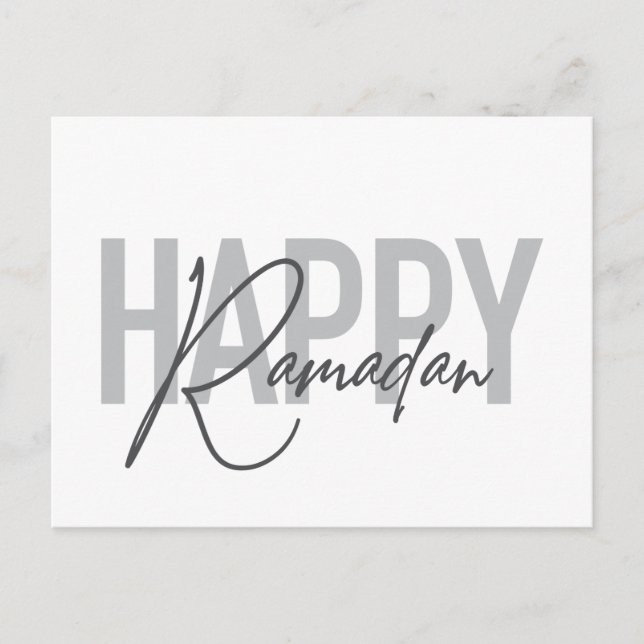 Carte Postale Typographie moderne, simple et cool du Ramadan heu (Devant)