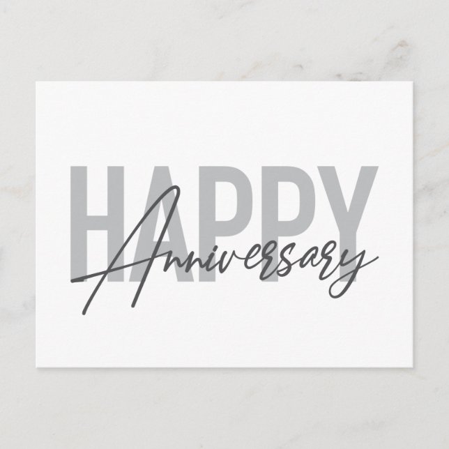 Carte Postale Typographie moderne, simple et cool Joyeux Anniver (Devant)