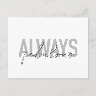 Carte Postale Typographie moderne, simple, tendance Toujours Fab