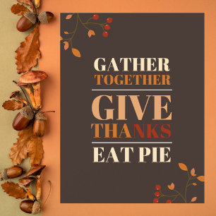 Carte Postale Typographie moderne Thanksgiving