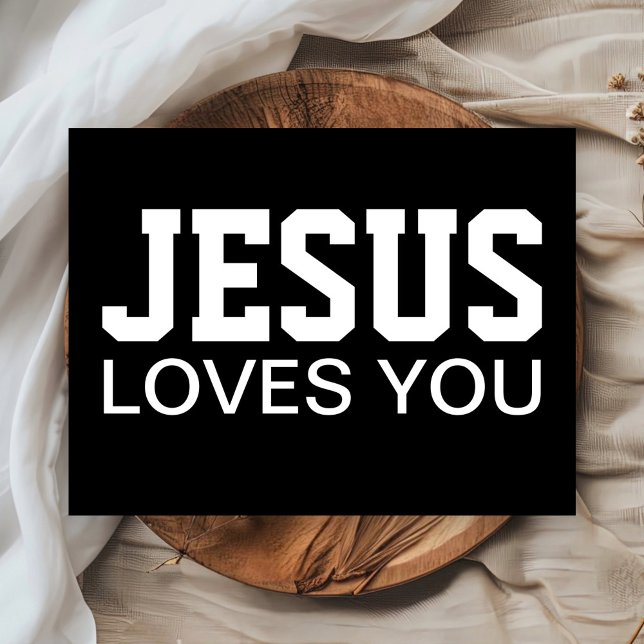 Carte Postale Typographie Motivationnelle Jésus Vous Aime (Créateur téléchargé)