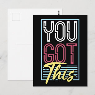 Carte Postale Typographie Motivationnelle Rétro Néon "Vous Y Arr