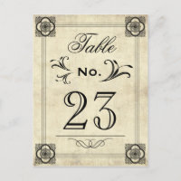 Typographie Parchemin Vintage Mariage Numéros de t