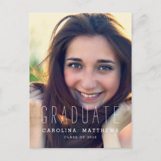 Carte Postale Typographie Photo 2016 Graduation Party Invitation