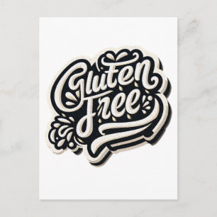 Carte Postale Typographie Rétro Sans Gluten Graphique de Script