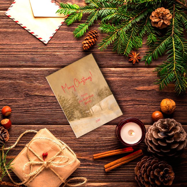 Carte Postale Typographie rouge de Noël rétro (Créateur téléchargé)