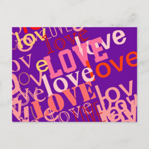 Carte Postale typographie sur l'amour