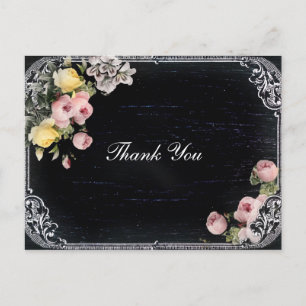 Carte Postale typographie vintage Chalkboard mariage merci