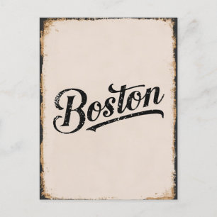 Carte Postale Typographie vintage de Boston