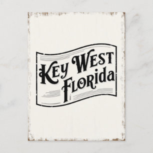 Carte Postale Typographie Vintage Key West Florida
