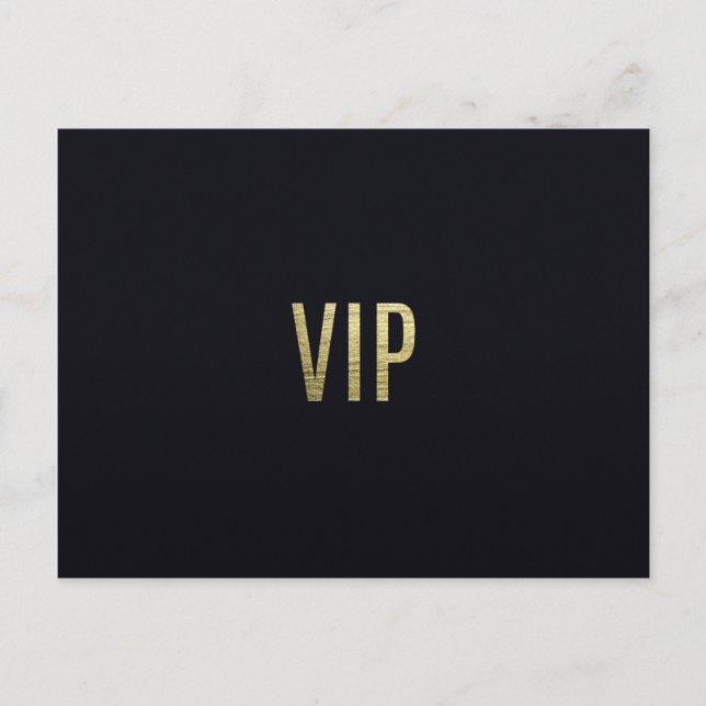 Carte Postale Typographie "VIP" de Swanky Faux Gold Leaf (Devant)