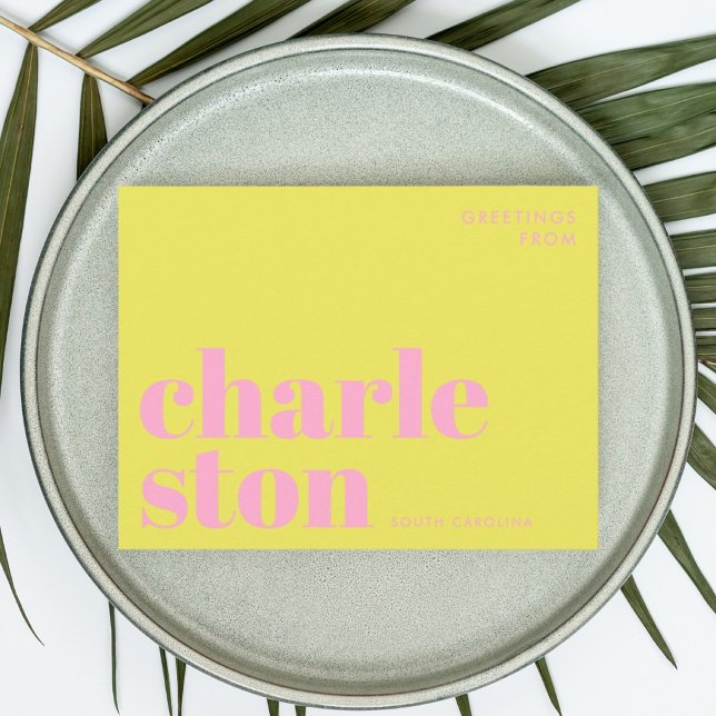 Carte postale typographique de Charleston Caroline (Créateur téléchargé)