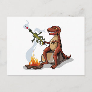 Carte Postale Tyrannosaurus Rex Cuisine Nourriture Au-Dessus D'U