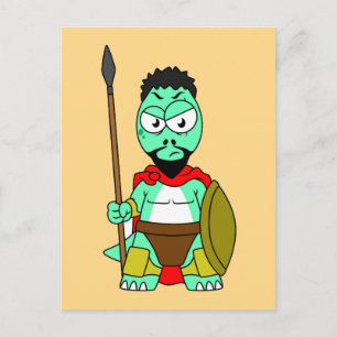 Carte Postale Tyrannosaurus Rex déguisé en Leonidas.