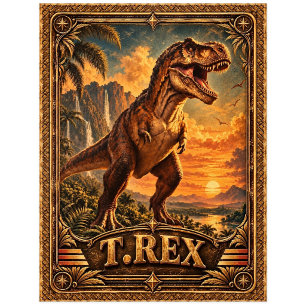 Carte Postale Tyrannosaurus Rex Dinosaure, Art Vintage
