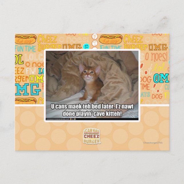 Carte Postale U peut maek le lit plus tard (Devant)