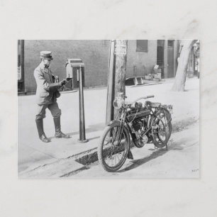Carte Postale U.S. Mailman & Motorcycle