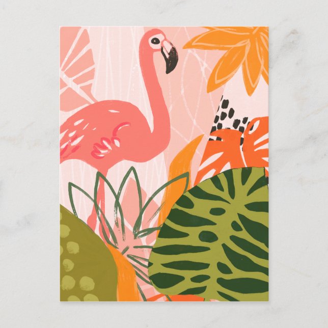 Carte Postale UA Flamant rose Jungle II (Devant)