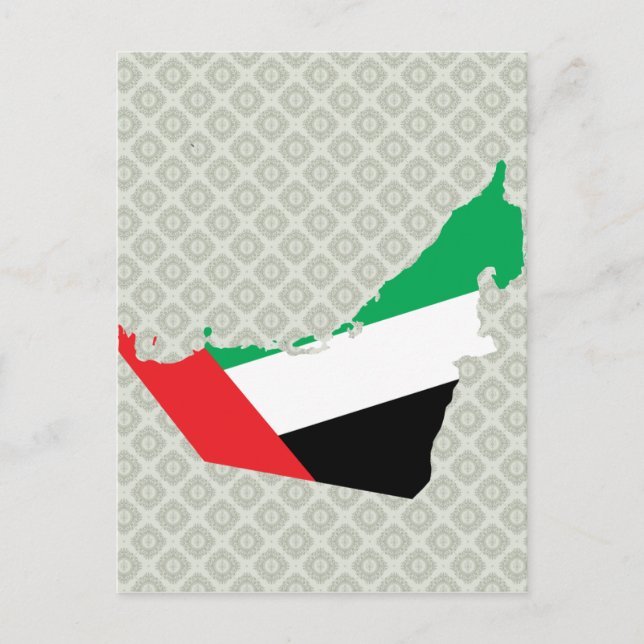 Carte Postale Uae Flag Map taille réelle (Devant)
