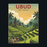 Carte Postale Ubud Bali Indonésie Voyage<br><div class="desc">Ubud, niché dans les hautes terres luxuriantes de Bali, est souvent considéré comme le coeur culturel et spirituel de l’île. Entourée de terrasses de riz émeraude, de jungles denses et de gorges escarpées, Ubud offre une atmosphère sereine qui contraste avec l'animation des stations balnéaires de Bali. La ville est un...</div>