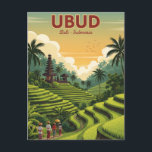 Carte Postale Ubud Bali Indonésie Voyage<br><div class="desc">Ubud, niché dans les hautes terres luxuriantes de Bali, est souvent considéré comme le coeur culturel et spirituel de l’île. Entourée de terrasses de riz émeraude, de jungles denses et de gorges escarpées, Ubud offre une atmosphère sereine qui contraste avec l'animation des stations balnéaires de Bali. La ville est un...</div>