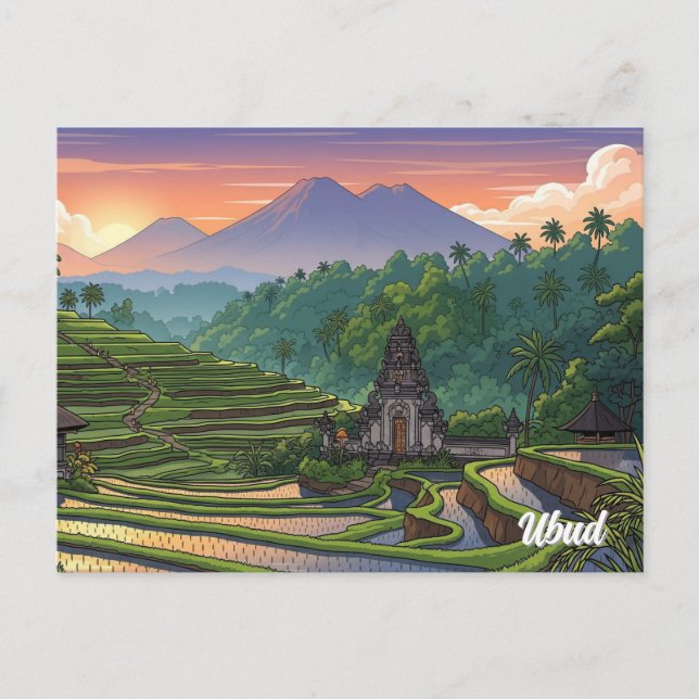 Carte Postale Ubud Bali Indonésie Voyage (Devant)