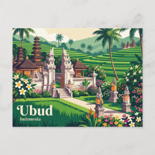 Carte Postale Ubud vintage Bali Indonésie
