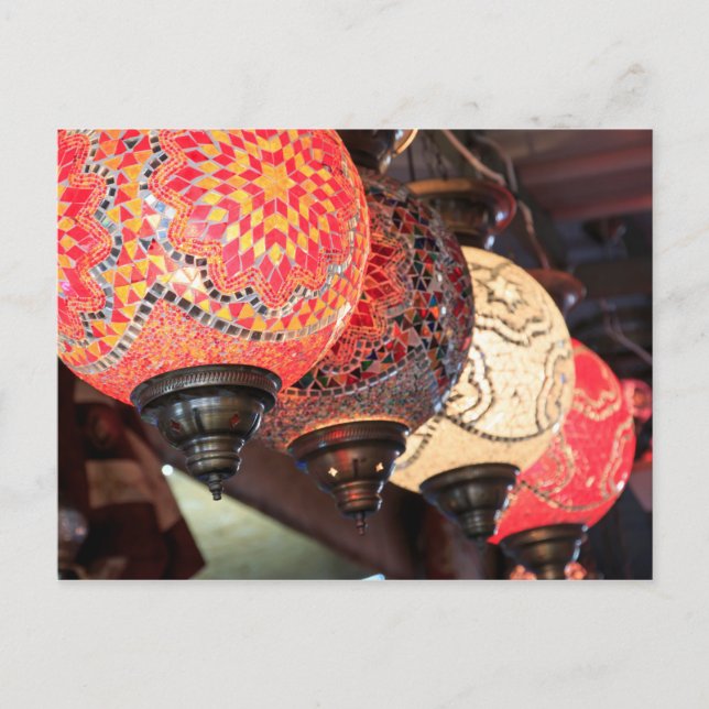 Carte Postale Uchisar, Coloré, Lampes Mosaïques (Devant)