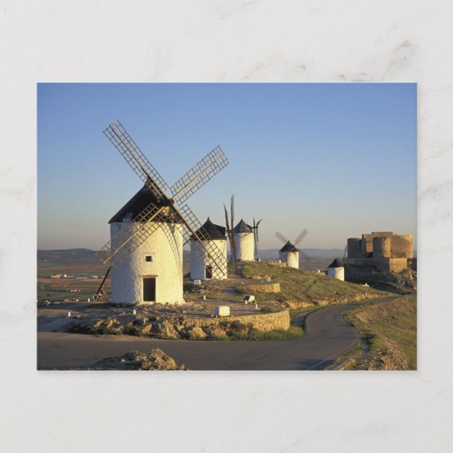 Carte Postale UE, Espagne, La Mancha, Consuegra. Windmills et (Devant)