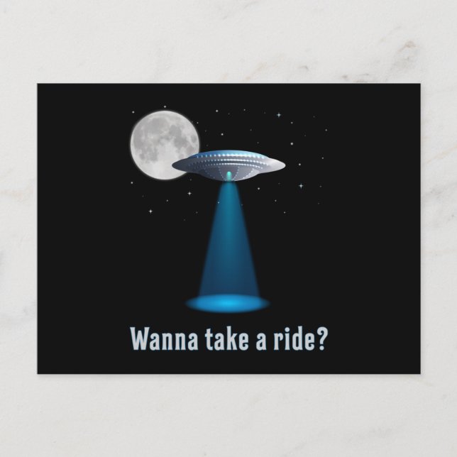 Carte Postale Ufo Alien Science Fiction Espace Sci-Fi Drôle Cade (Devant)