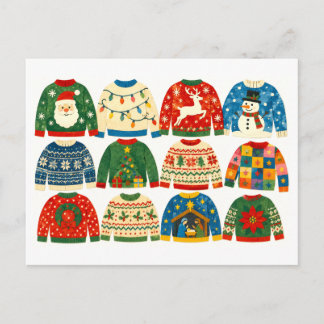 Carte Postale Ugly Christmas Sweater Collage
