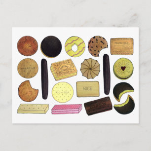 Carte Postale UK British Biscuits Shortbread Rich Tea Digestives
