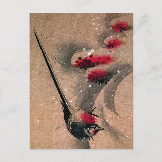 Carte Postale Ukiyo-e Bird (Devant)