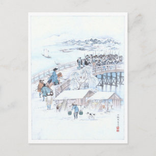 Carte Postale Ukiyo-e japonais de 47 Ronin sur le pont Ryogoku