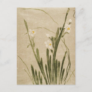 Carte Postale ukiyo-e vintage classique fleurs japonaises art