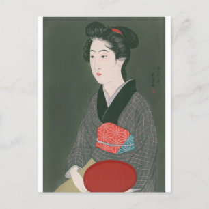 Carte Postale Ukiyoe [Goyo] Femme avec plateau