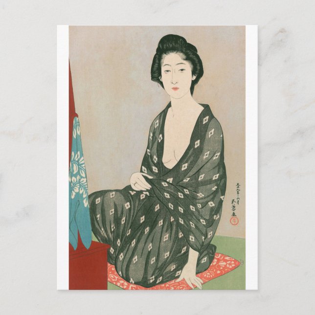 Carte Postale Ukiyoe [Goyo] Femme en vêtements d'été (Devant)