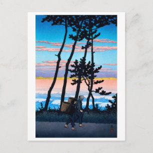 Carte Postale ukiyoe [hasui] A15 Soir à Nakoso