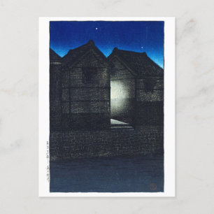 Carte Postale ukiyoe - hasui - C04 - Shinkawa Rive à la nuit -