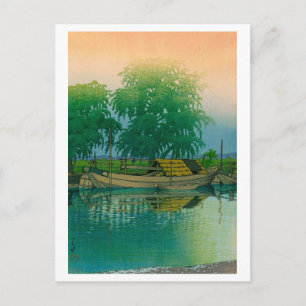 Carte Postale ukiyoe hasui n°56 Aube à Tsuchiura